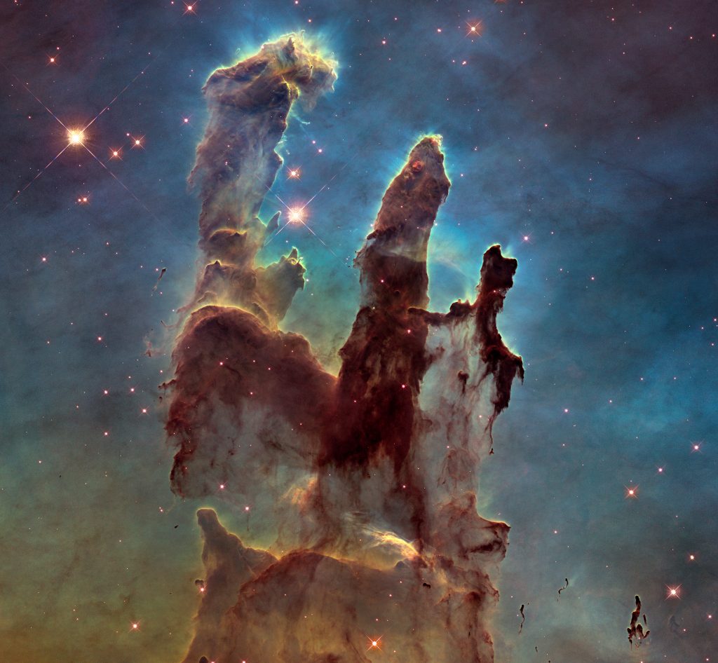 The Pillars of Creation and birth of stars